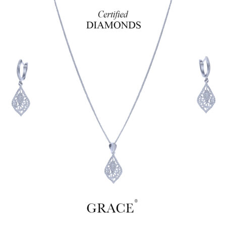 Dazzle Glow Diamond Locket Set - Grace Jewellers