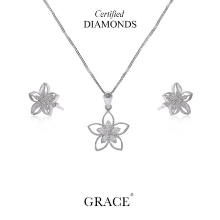 Radiant Petal Grace Diamond Locket Set - Grace Jewellers