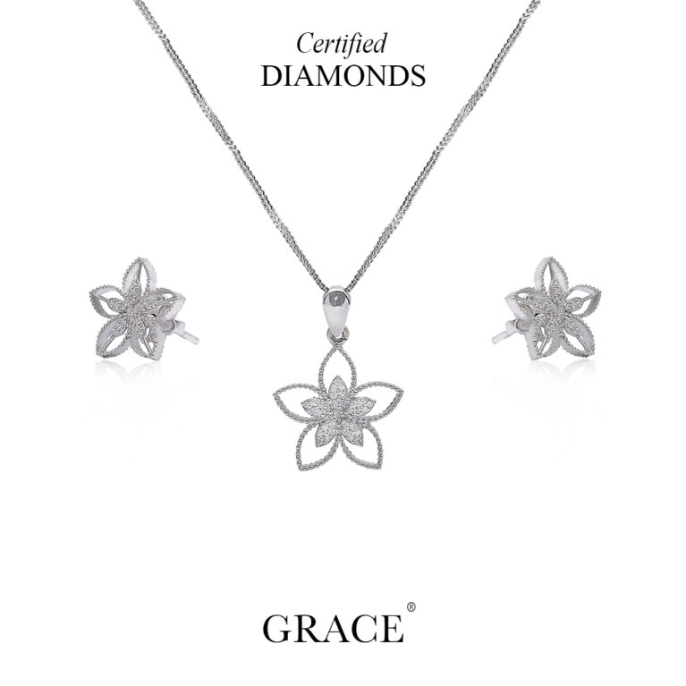 Radiant Petal Grace Diamond Locket Set - Grace Jewellers