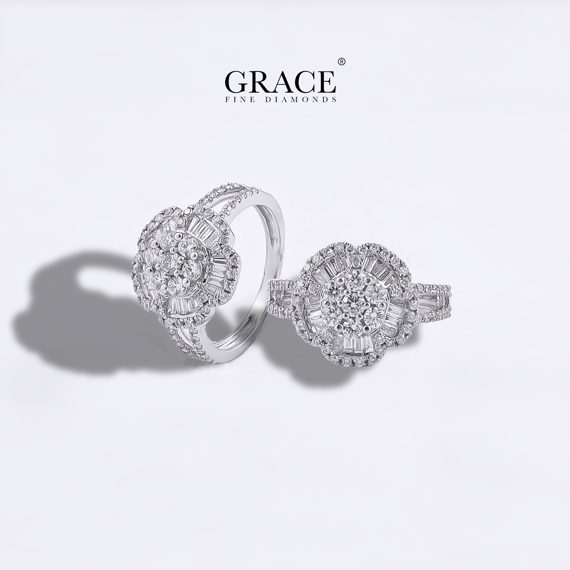Floral Elegance Diamond Ring - Grace Jewellers