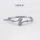 Sparkling Leaf Texture Diamond Bracelet - Grace Jewellers