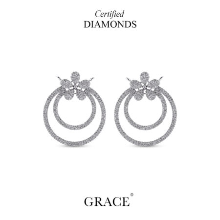 Floral Cluster Diamond Earrings - Grace Jewellers