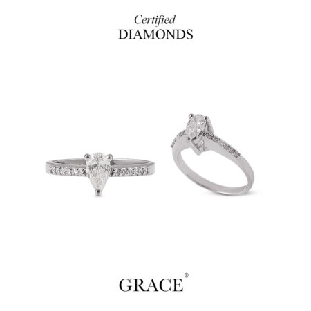 Angelic Blossom Pear Diamond Ring - Grace Jewellers