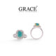 Regal Emerald Diamond Ring in 18K Gold - Grace Jewellers