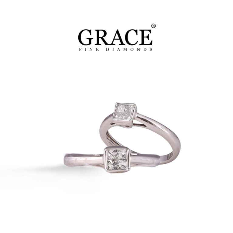 Princess Glow Diamond Ring in 18K Gold - Grace Jewellers
