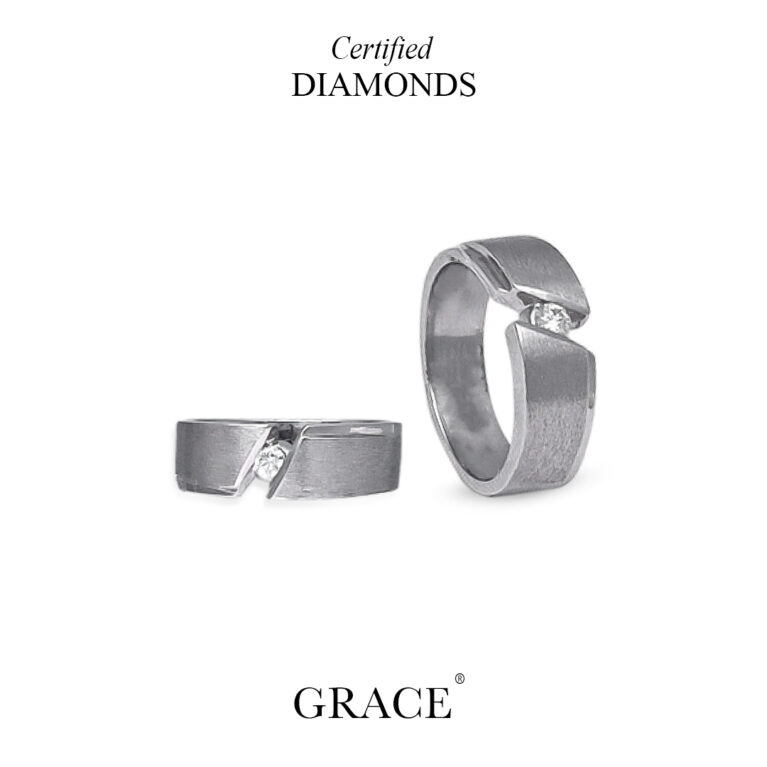 Imperial Palladium Diamond Band - Grace Jewellers