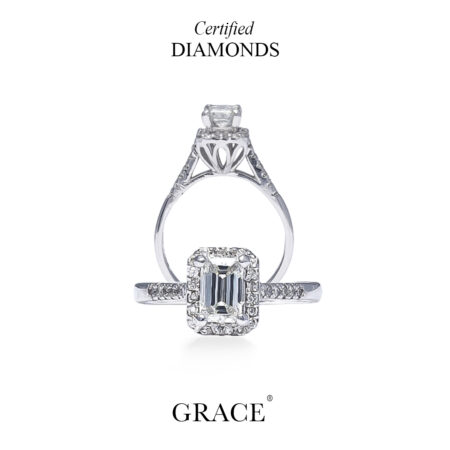 EMERALD CUTT NATURAL DIAMOND RING