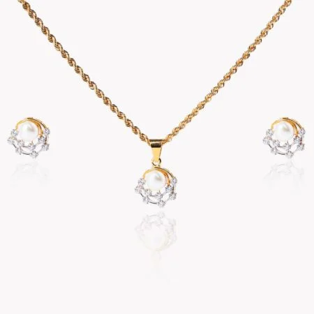 Aurielle Pearl & Diamond Necklace Set