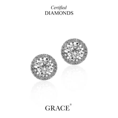 Grace Halo Diamond Stud Earrings